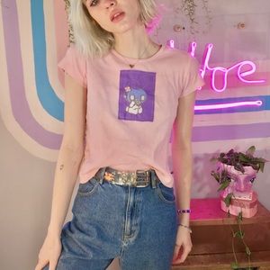 🌸Y2K Embroidered Hello Kitty Baby Tee🌸